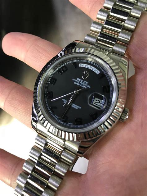 rolex day date 2 black face